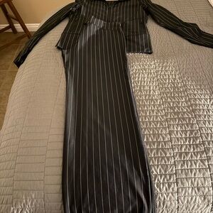 Zella Black Pinstripe Jacket & Pants